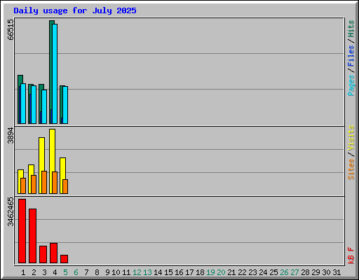 Daily usage for July 2025