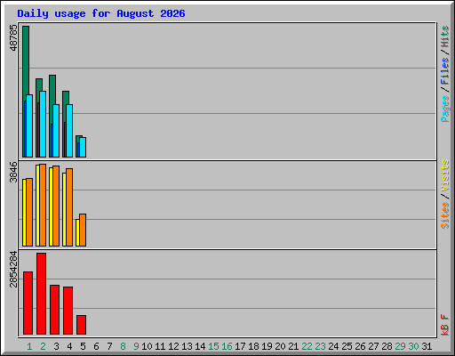 Daily usage for August 2026